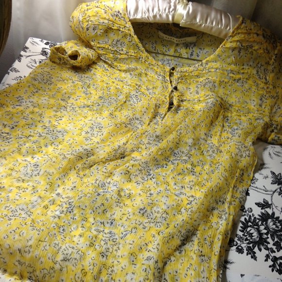 Zara Basic Floral So Soft Sheer Blouse - Picture 12 of 16